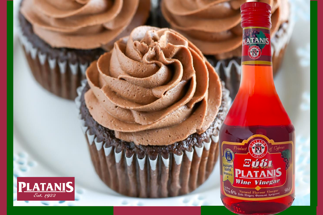 Platanis red wine vinegar chocolate cupcakes