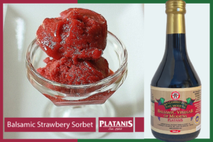 A delicious and simple balsamic vinegar and strawberry sorbet