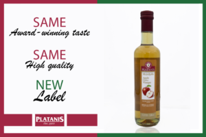 Redesigned label for Platanis apple cider vinegar