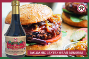 Vegan bean burger with Platanis balsamic vinegar
