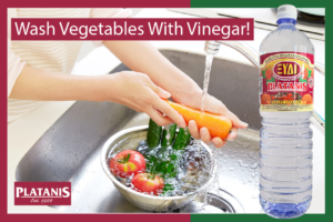 Wash vegetables with white vinegar