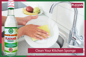 Cleaning your kitchen sponge with isopropyl alcohol is easy and effective.