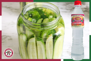 Make pickled cucumbers at home with Platanis white vinegar