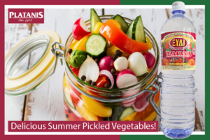 Summer pickled vegetables with Platanis white grape vinegar