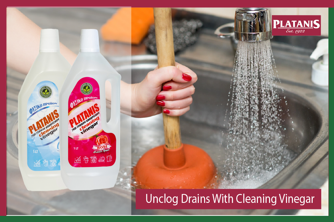 Unclog sinks with cleaning vinegar.