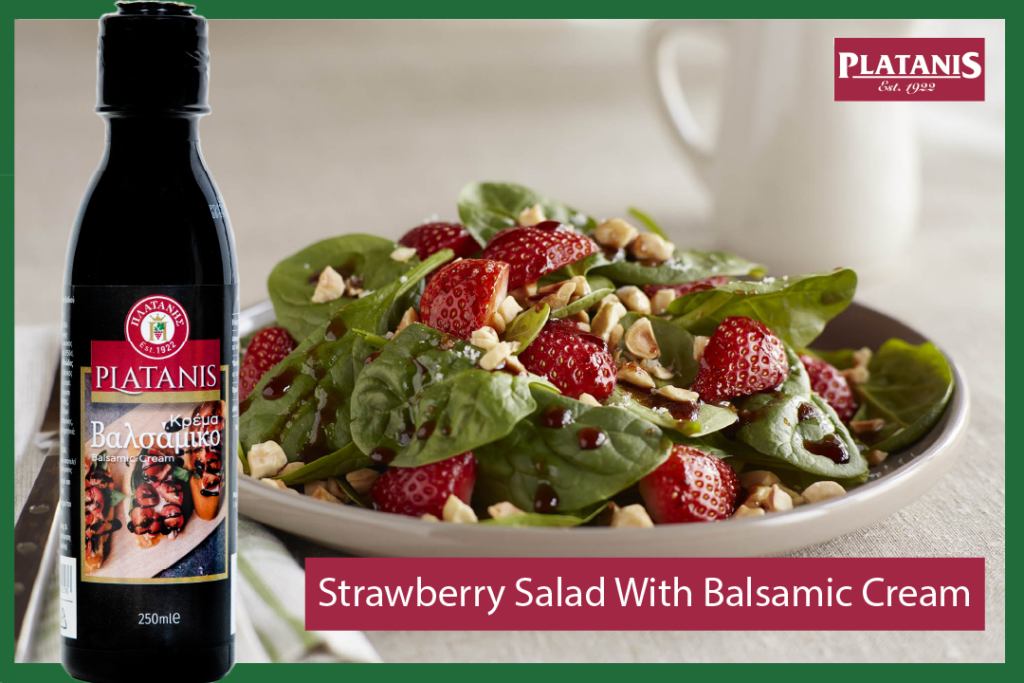 Strawberry salad with balsamic cream